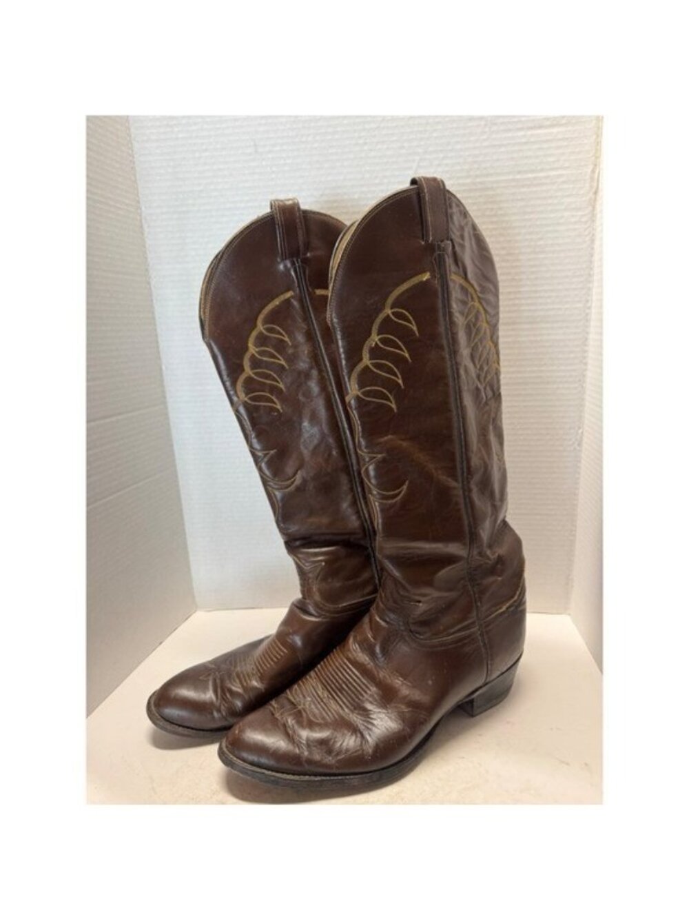 Tony Lama Vintage 70s Brown Leather Western Cowboy Boots 6623 Mens 11 B USA Tall